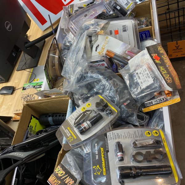 assorted bike parts and accessories