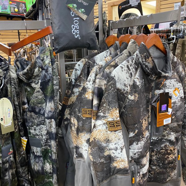 camouflage hunting jackets display