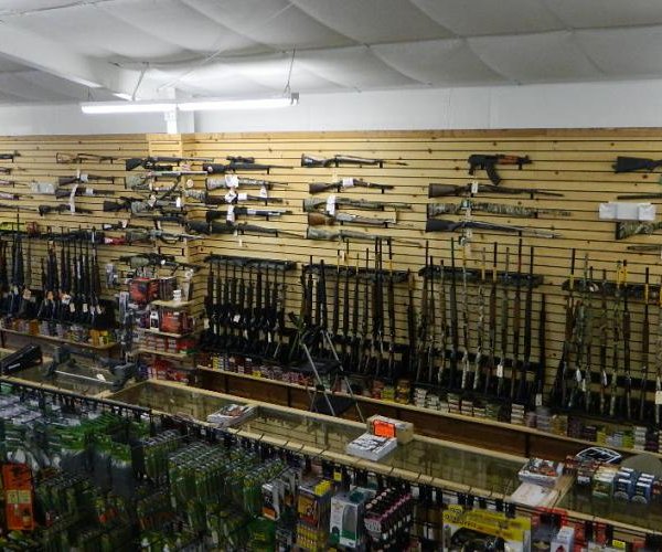 firearms store display wall