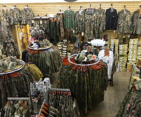 hunting gear retail store interior